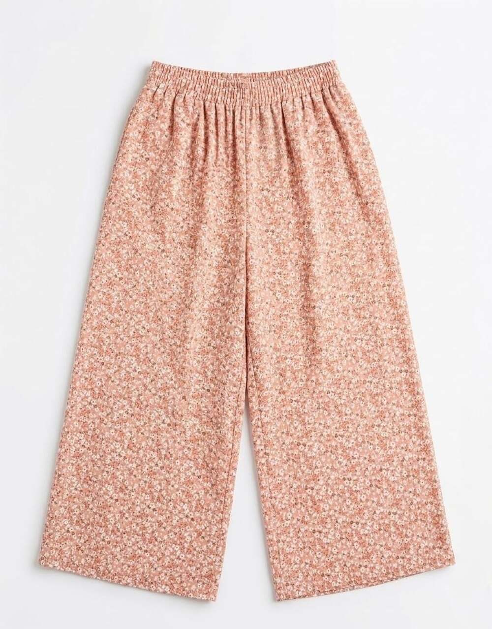Shein Curve Salmon Pink Ditsy Floral BOHO Culottes PANTS 3XL